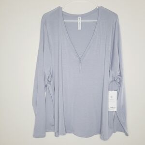 Athleta Nighttime Bliss Sleep Top Women's Blue Gray 3X Tencil Lightweight Soft